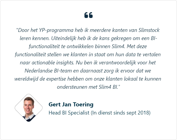 Gert Jan Toering Testimonial Slimstock Young Professional Programma
