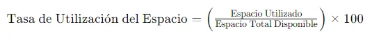 Calculo de tasa de utilizacion del espacio